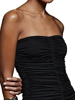 Selina Ruched Strapless Maxi Dress