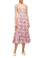 Wells Tropical Toile Midi-Dress