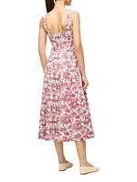 Wells Tropical Toile Midi-Dress