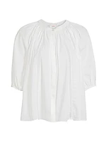 Evynn Lace-Trimmed Cotton Top