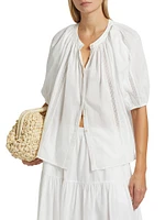 Evynn Lace-Trimmed Cotton Top