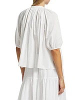 Evynn Lace-Trimmed Cotton Top