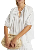 Evynn Lace-Trimmed Cotton Top