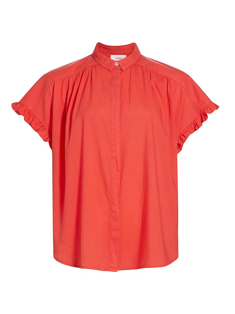 Noah Gathered Cotton Top