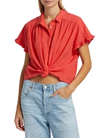 Noah Gathered Cotton Top