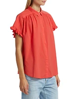 Noah Gathered Cotton Top