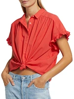 Noah Gathered Cotton Top
