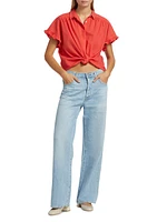 Noah Gathered Cotton Top