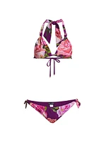 Floral Sliding Triangle Bikini set