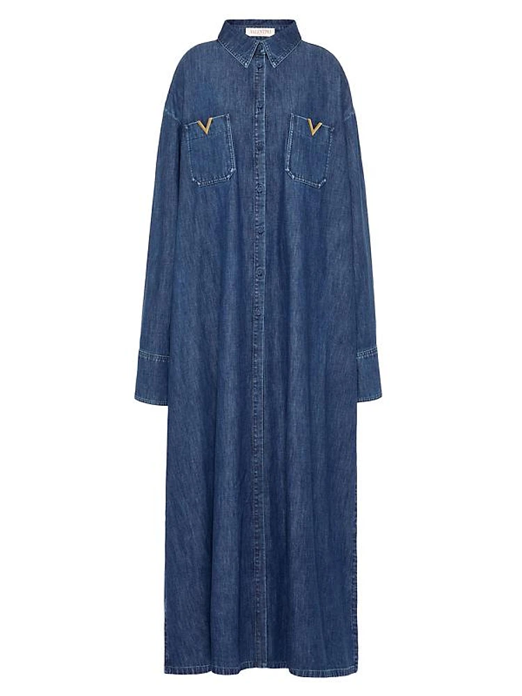 Chambray Denim Long Dress