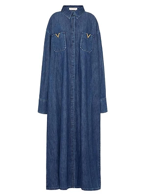 Chambray Denim Long Dress