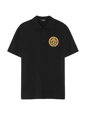 Chain Crest Embroidered Polo Shirt