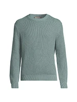 Honeycomb Cotton-Blend Crewneck Sweater