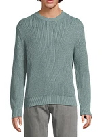 Honeycomb Cotton-Blend Crewneck Sweater