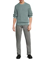Honeycomb Cotton-Blend Crewneck Sweater