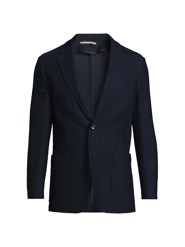 Textured Jersey Wool Jacket