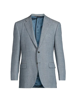 Houndstooth Linen-Wool Sportcoat