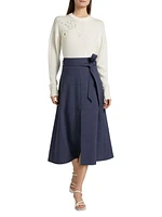 Hudson Stretch-Wool Midi-Skirt