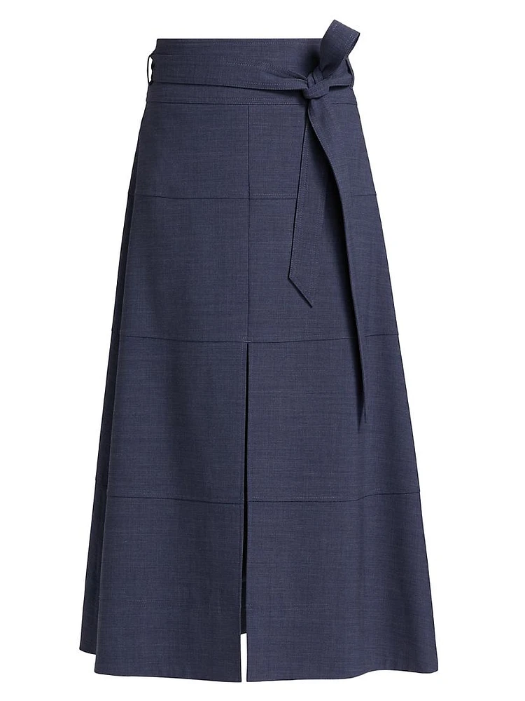 Hudson Stretch-Wool Midi-Skirt