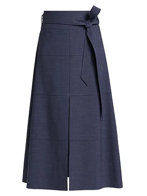 Hudson Stretch-Wool Midi-Skirt