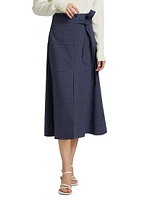 Hudson Stretch-Wool Midi-Skirt