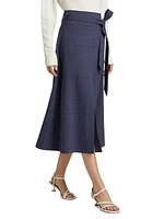 Hudson Stretch-Wool Midi-Skirt