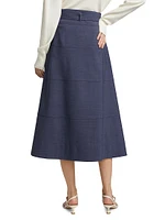 Hudson Stretch-Wool Midi-Skirt