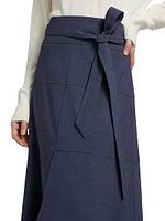 Hudson Stretch-Wool Midi-Skirt