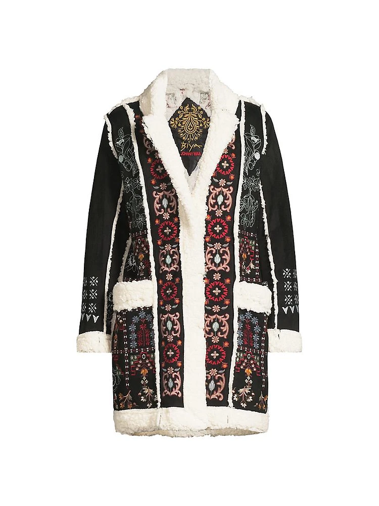 Lori Faux Suede Sherpa Jacket
