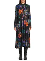 The Janie Floral Mockneck Midi-Dress