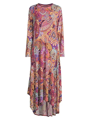 The Janie Paisley Knit Maxi-Dress