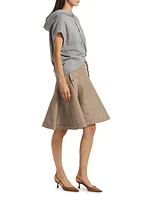 Cotton Hooded Combo Mini-Dress