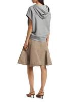 Cotton Hooded Combo Mini-Dress