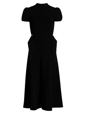 Compact Rib-Knit Tulip Dress