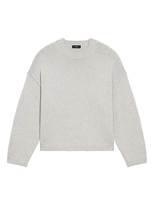 Oversized Cotton-Blend Crewneck Sweater