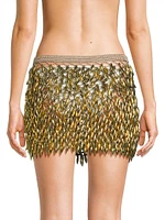 Adora Bead-Detailed Crochet Miniskirt