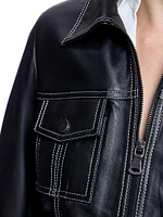 Leather Shirt Jacket