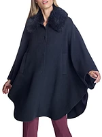 Loro Piana Cashmere Cape with Detachable Fur Collar