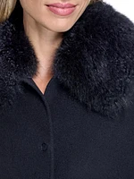 Loro Piana Cashmere Cape with Detachable Fur Collar