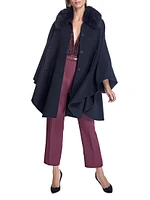 Loro Piana Cashmere Cape with Detachable Fur Collar