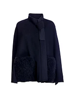 Loro Piana Cashmere Cape with Fur Pockets
