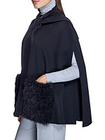 Loro Piana Cashmere Cape with Fur Pockets