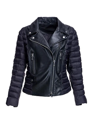 Leather Puffer Jacket