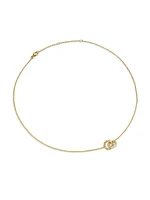 Crossover Trio Chain Necklace in 18K Yellow Gold with Diamonds, 18.5MM