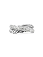 Crossover Two Row Ring Sterling Silver
