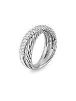 Crossover Two Row Ring Sterling Silver