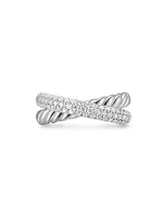 Crossover Two Row Ring Sterling Silver