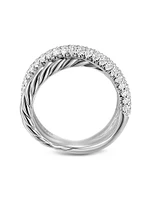 Crossover Two Row Ring Sterling Silver