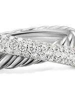 Crossover Two Row Ring Sterling Silver