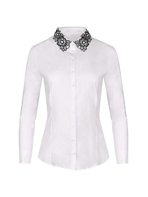 Recueil Embroidered-Collar Shirt
